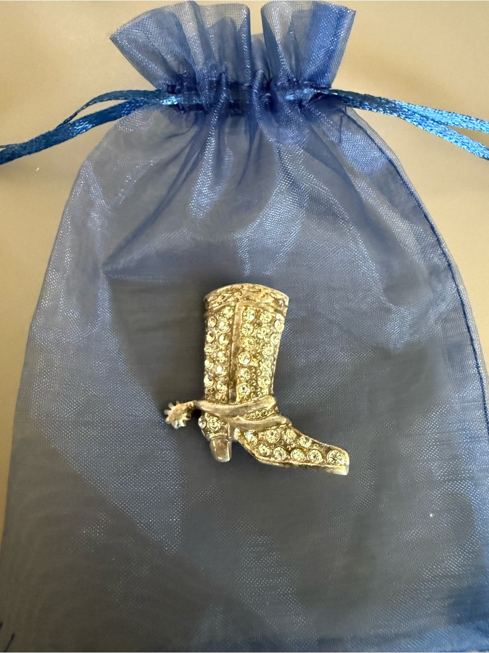 Vintage Silver Rhinestone Cowboy Boot Brooch - Women's Jewelry